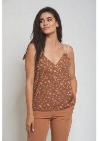 Μπλούζα floral ζαγρέ κορδόνι