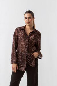 Πουκάμισο oversized λεοπάρ