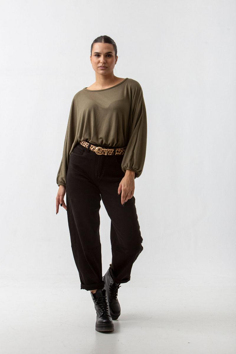 26-1014 (6) Παντελόνι τζιν mom fit μαύρο - Image 1