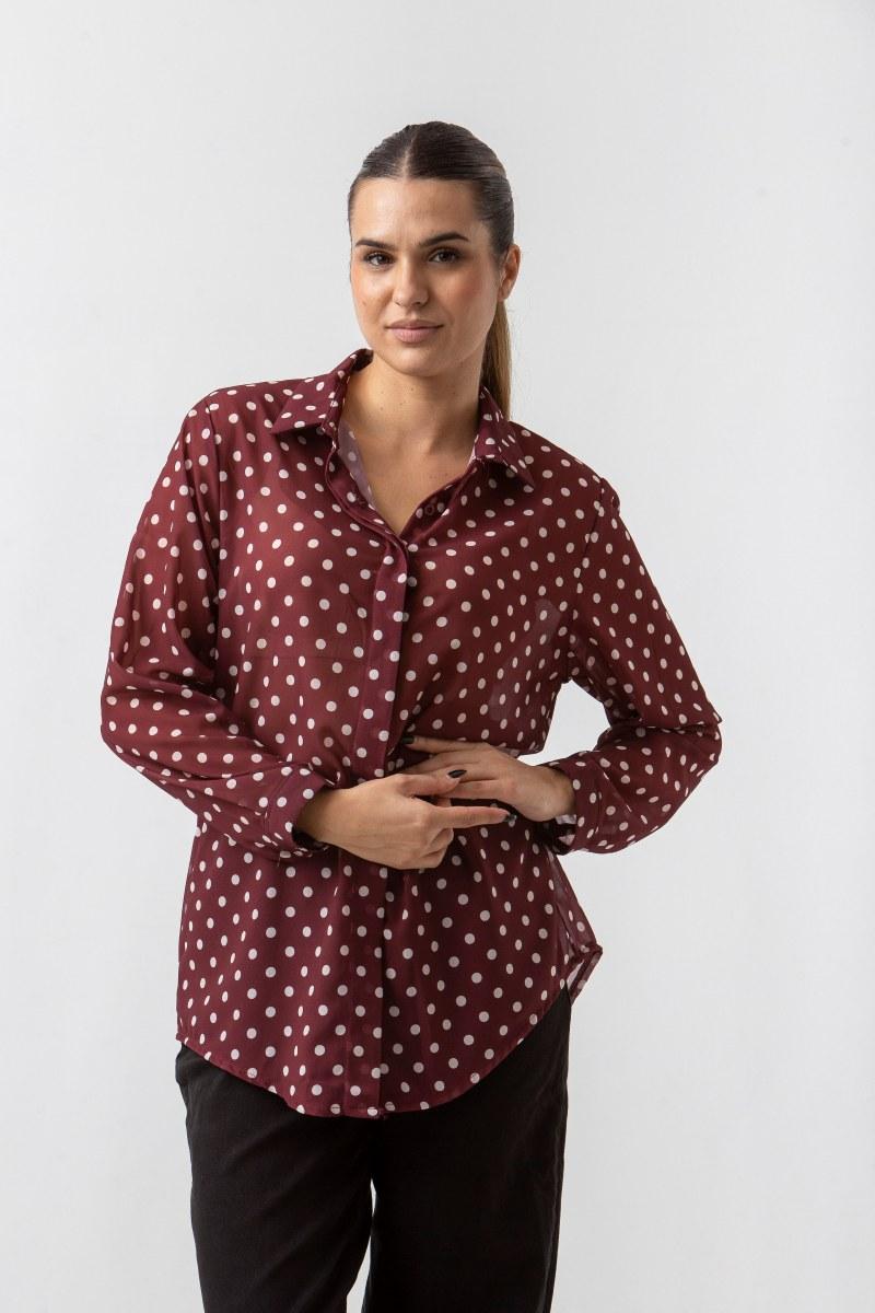 Πουκάμισο oversized πουά